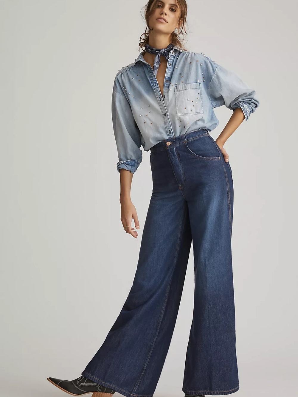 NWT Pilcro by anthropology upper case A wide leg jeans